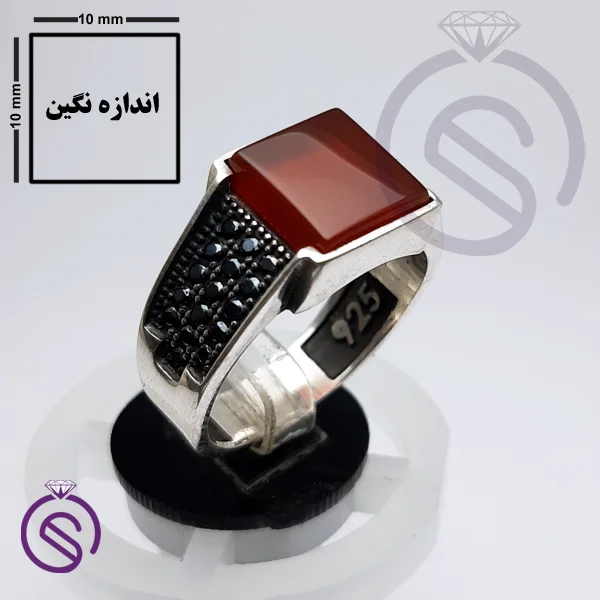 انگشتر عقیق قرمز مدل سلطنتی