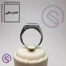 انگشتر عقیق سبز مدل سلطنتی مستطیل