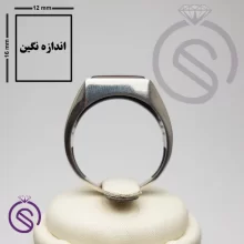 انگشتر عقیق قرمز مدل سلطنتی مستطیل