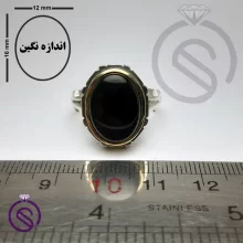 انگشتر عقیق سیاه مدل سلمان