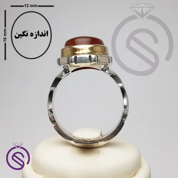 انگشتر عقیق قرمز مدل سلمان
