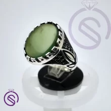 انگشتر نقره یشم مردانه مدل سامان کد 62111