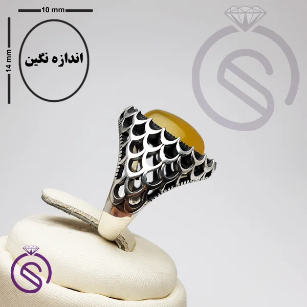 انگشتر نقره شرف الشمس مردانه مدل آرتین