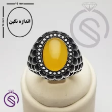 انگشتر نقره شرف الشمس مردانه مدل آرتین