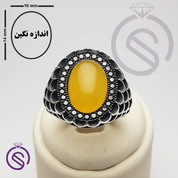 انگشتر نقره شرف الشمس مردانه مدل آرتین