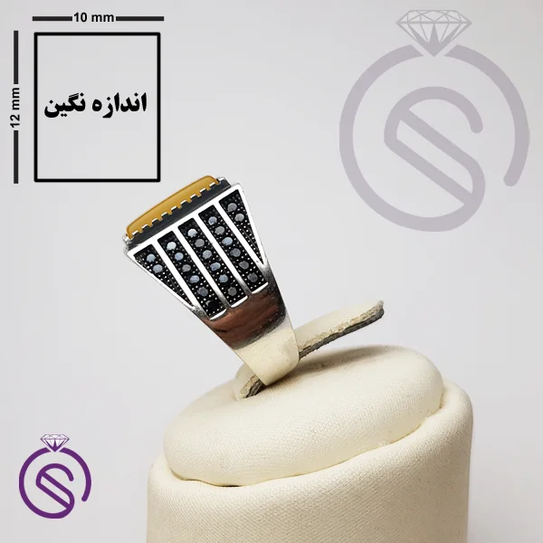 انگشتر نقره شرف الشمس مردانه مدل بهمن