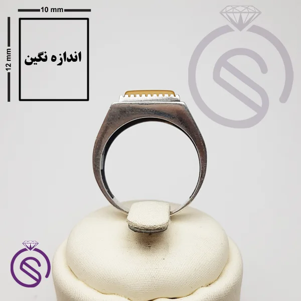 انگشتر نقره شرف الشمس مردانه مدل بهمن