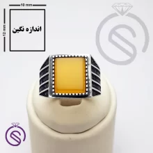 انگشتر نقره شرف الشمس مردانه مدل بهمن