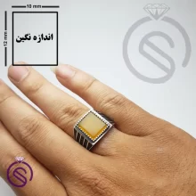 انگشتر نقره شرف الشمس مردانه مدل بهمن