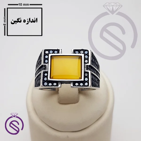 انگشتر نقره شرف الشمس مردانه مدل داراب