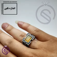 انگشتر نقره شرف الشمس مردانه مدل داراب