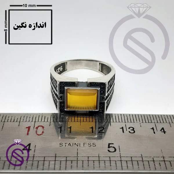 انگشتر نقره شرف الشمس مردانه مدل داراب