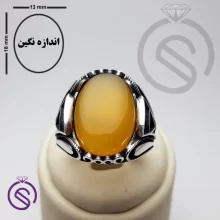 انگشتر نقره عقیق زرد شرف الشمس مردانه مدل ایرج