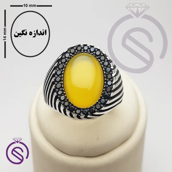 انگشتر نقره شرف الشمس مردانه مدل کیان