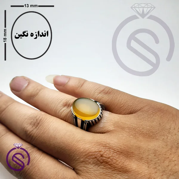 انگشتر نقره شرف الشمس مردانه مدل مازراتی