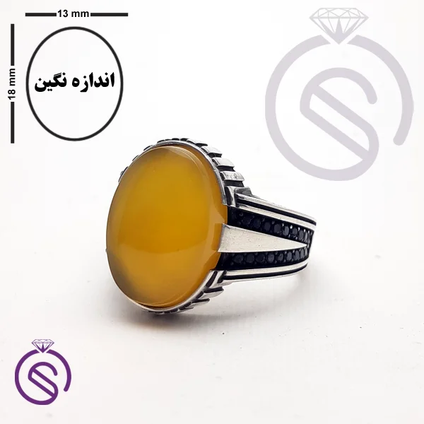 انگشتر نقره شرف الشمس مردانه مدل مازراتی