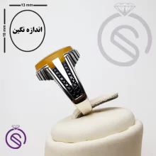 انگشتر نقره شرف الشمس مردانه مدل مازراتی