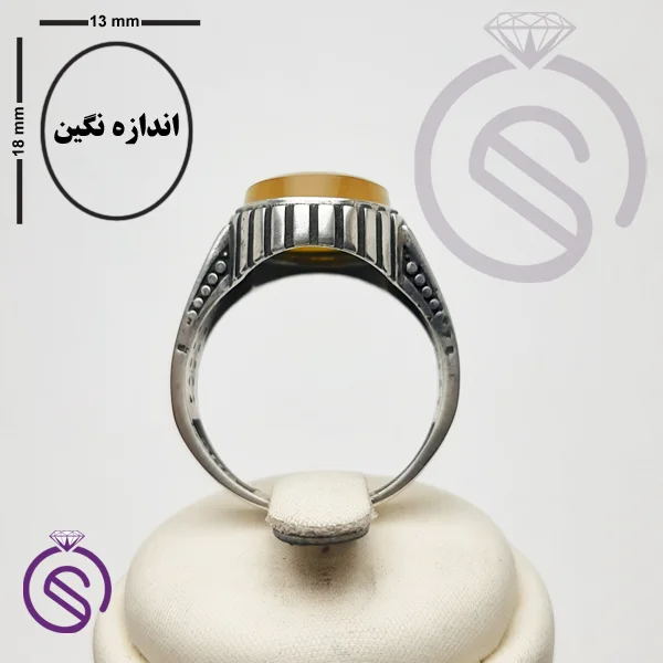 انگشتر نقره شرف الشمس مردانه مدل مازراتی