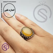 انگشتر نقره عقیق زرد شرف الشمس مردانه مدل امید
