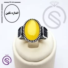 انگشتر نقره شرف الشمس مردانه مدل رامتین