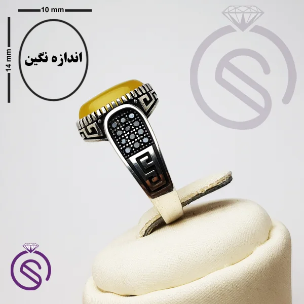 انگشتر نقره شرف الشمس مردانه مدل رامتین
