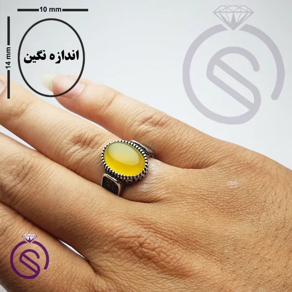 انگشتر نقره شرف الشمس مردانه مدل رامتین