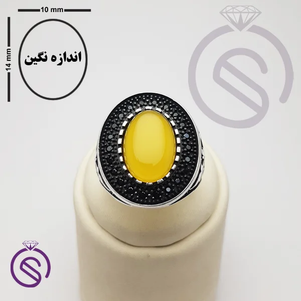انگشتر نقره شرف الشمس مردانه مدل سروش