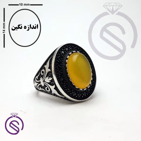 انگشتر نقره شرف الشمس مردانه مدل سروش