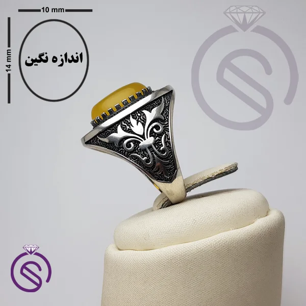 انگشتر نقره شرف الشمس مردانه مدل سروش