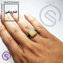 انگشتر نقره شرف الشمس مردانه مدل تاجیک