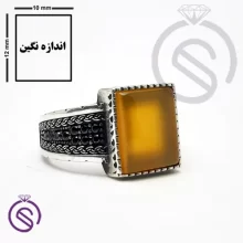 انگشتر نقره شرف الشمس مردانه مدل تاجیک