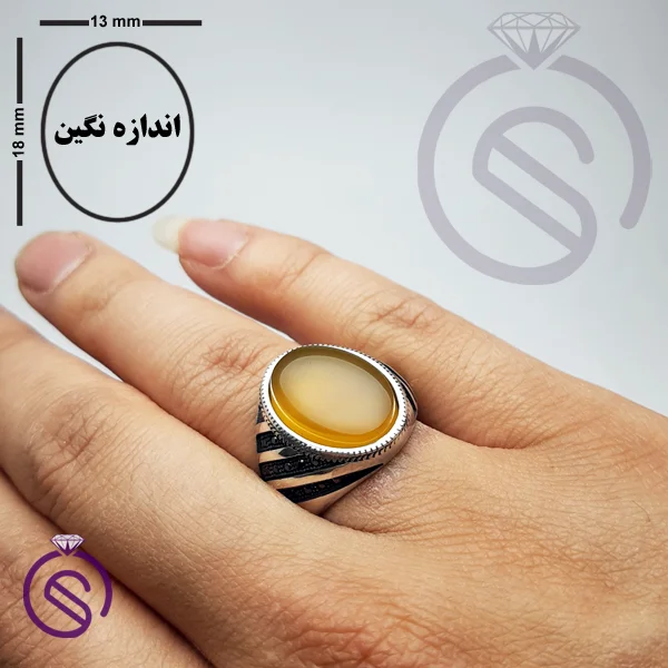 انگشتر نقره شرف الشمس مردانه مدل آریامهر