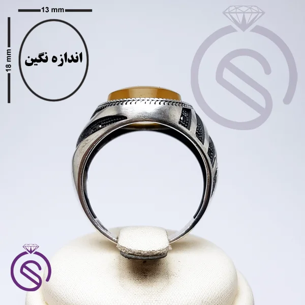 انگشتر نقره شرف الشمس مردانه مدل آریامهر