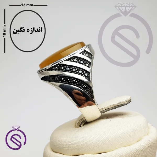 انگشتر نقره شرف الشمس مردانه مدل آریامهر