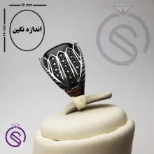 انگشتر عقیق سیاه مدل شروین
