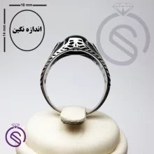 انگشتر عقیق سیاه مدل شروین