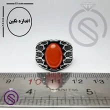 انگشتر عقیق قرمز مدل شروین