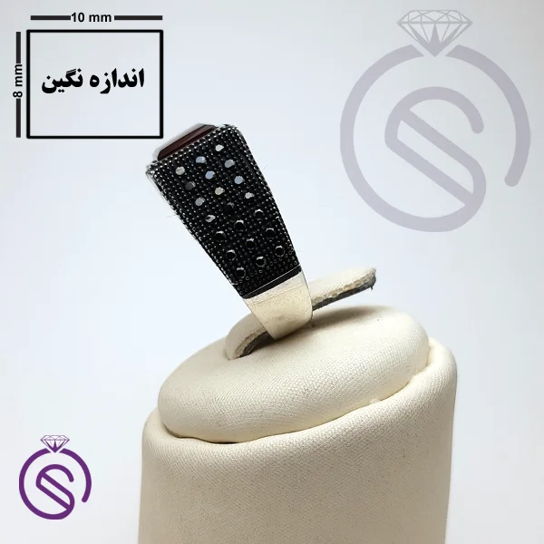 انگشتر نقره عقیق قرمز مدل ایمان