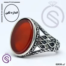 انگشتر نقره عقیق قرمز مردانه مدل یاشار