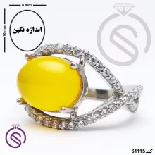 انگشتر نقره عقیق زرد شرف الشمس زنانه مدل بینهایت