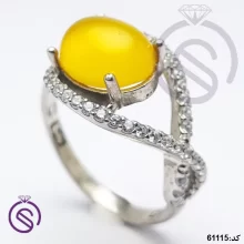 انگشتر نقره عقیق زرد شرف الشمس زنانه مدل بینهایت کد 61115