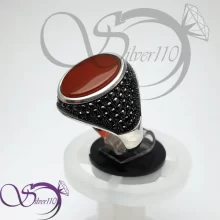 13494انگشتر نقره عقیق قرمز مردانه مدل استفان کد 12135