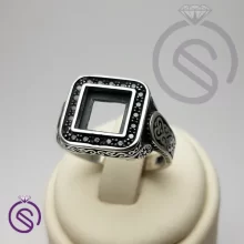 رکاب انگشتر نقره مردانه مدل پیک کد 62316