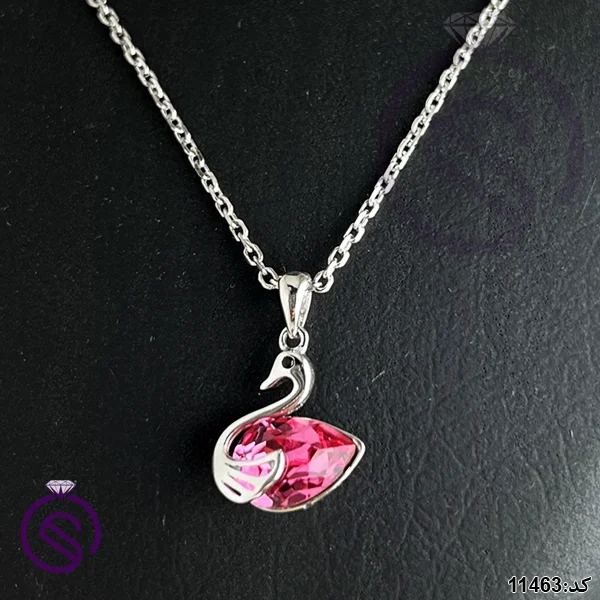گردنبند نقره زنانه سوارسکی مدل قو کد 11463