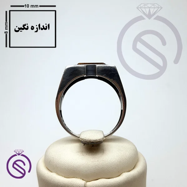 انگشتر نقره چشم ببر مردانه مدل داراب