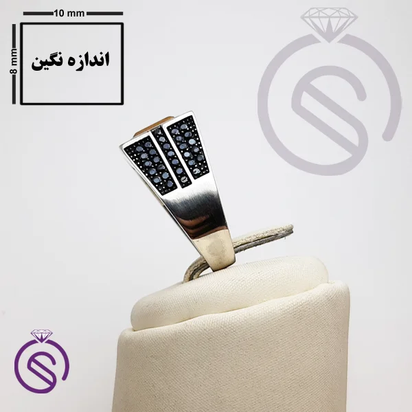 انگشتر نقره چشم ببر مردانه مدل داراب