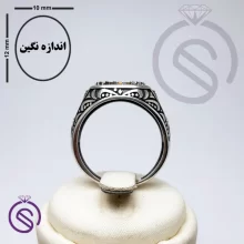 انگشتر نقره چشم ببر مردانه مدل نیما