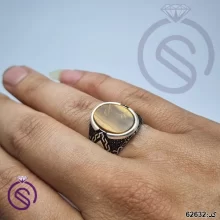 انگشتر نقره چشم ببر مردانه کد 62632