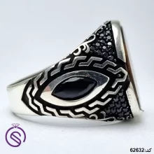 انگشتر نقره چشم ببر مردانه کد 62632