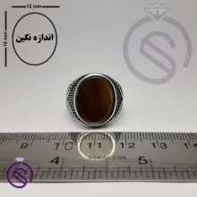 انگشتر نقره چشم ببر مردانه مدل پرواز